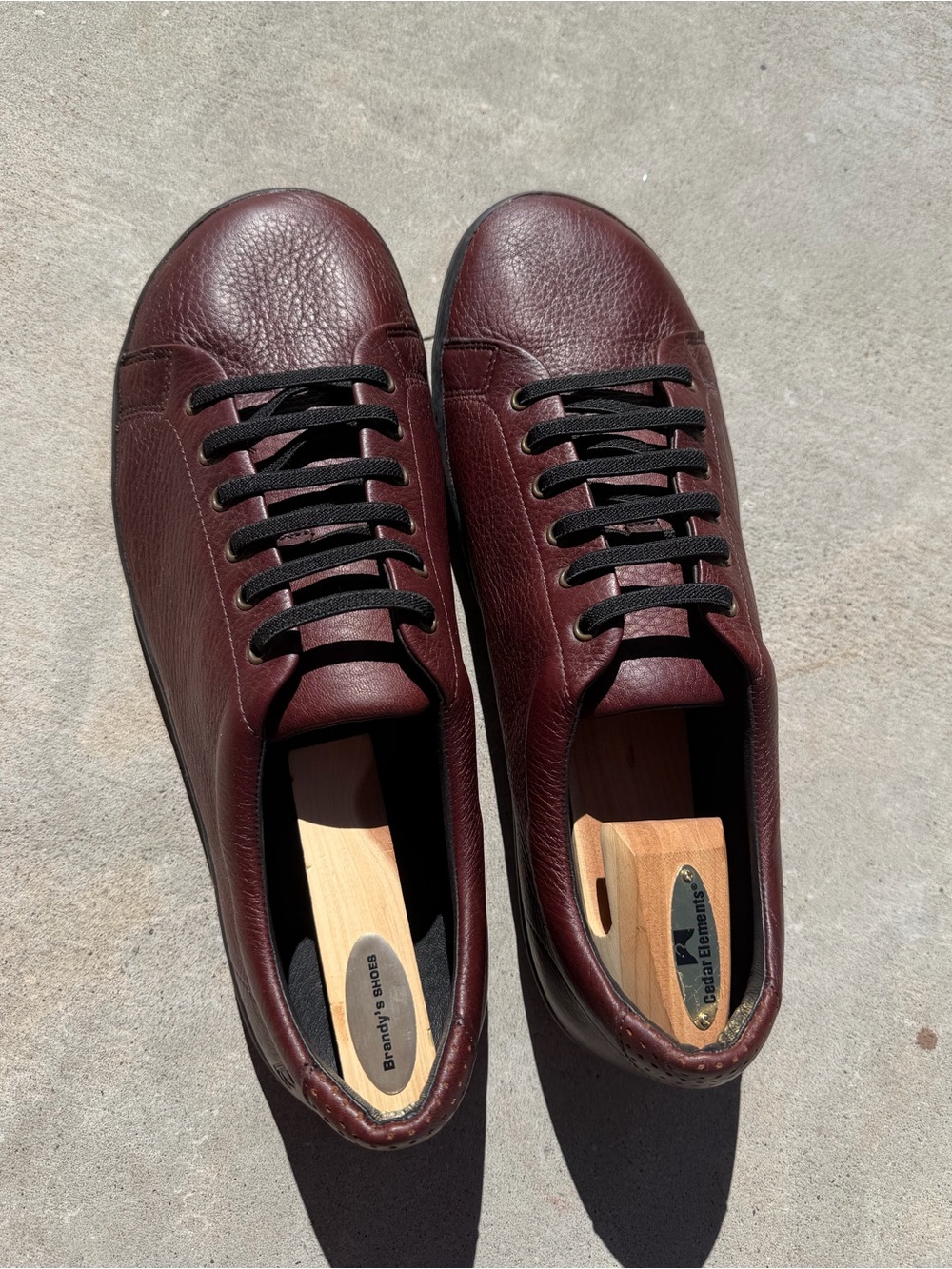 Birchbury Bramford New burgundy sneakers leather luxury shoes sz 11 men’s eu 45 - Picture 6 of 12